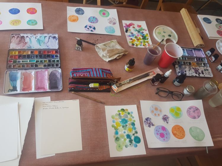 Atelier d'aquarelle à la Fourmi Verte